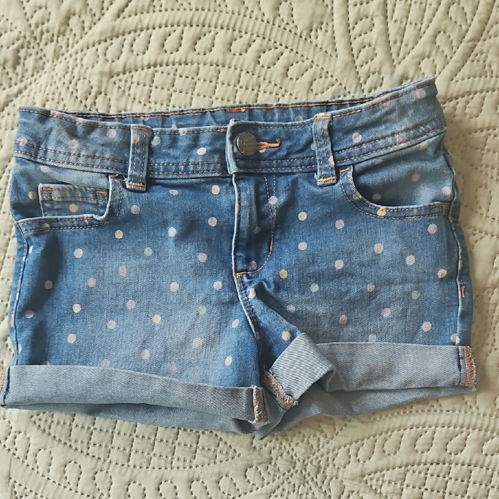 Wonder Nation Polka Dot Denim Shorts | Size 8